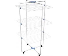 Gimi Adapto 3 Stendibiancheria a Torre, in Acciaio, Metallo, Bianco