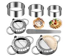 Stampo per Ravioli,7 Pezzi Ravioli Dumpling Maker Acciaio Inossidabile Set,Stampi per Gnocchi,Attrezzo Accessorio per Ravioli Dumpling