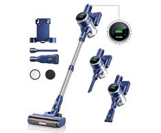 BuTure Aspirapolvere Senza Fili 400W/33Kpa, Scopa Elettrica senza Fili con Touchscreen, Rilevamento Automatico della Polvere, Autonomia 55Min per Pavimento Tappeti Peli Animali