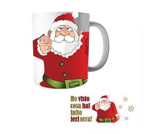 Altra Marca Tazza Natalizia Personalizzata Ho Visto Cosa Hai Fatto Mug Prima Colazione Breakfast - Grafica Bianca