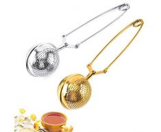 Filtro the infusione acciaio, 2pcs 5.5cm Infusore tè acciaio inox, Colino Tisane, Tea Infusore Acciaio Inox Infusore tè Filtro a Loose Leaf per tè, Pinze Filtro Te per Ogni tè Sfuso, Foglie di tè
