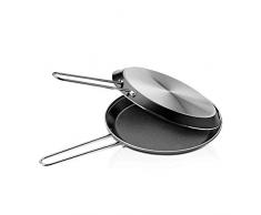 MOPITA Q.b. GIRAFRITTATA Antiaderente Ø26 cm Padella Frittata per tutti i piani cottura (No Induzione) Antiaderente 4 strati, Fondo Alluminio 2 mm, 2 Padelle con chiusura ermetica, Made in Italy