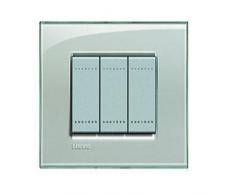 BTicino Livinglight Placca, 7 Moduli, Forma Rettangolare, Ghiaccio