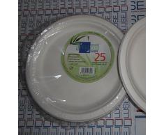 PZ 100 PIATTO PIANO MEDIO BIO ECOLOGICO CM 23 POLPA DI CELLULOSA BIODEGRADABILE ECO PER APERITIVO APERICENA E HAPPY HOUR 100 % CANNA DA ZUCCHERO