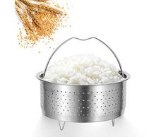 Cestello per Cottura a Vapore, 17.5cm Cestello Vapore Inox, Acciaio Inox Pentola a Vapore, Multifunzione a Vapore Cesto con Manico, Fits Most A Pressione Pot - Verdure A Vapore, Uova