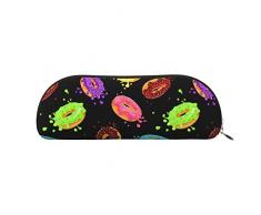 ELBULL Anello Pane con marmellata Astuccio in pelle Porta matite Penna Scatola di cancelleria con cerniera Sacchetto di immagazzinaggio per studenti Ufficio, Oro, Taglia unica, Zaino per bambini