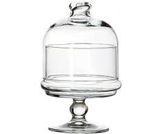 Pasabahce 96878 Mini patisserie in vetro con coperchio, piccola alzata per torta rotonda, diametro 118 mm, altezza 185 mm, piatto da portata su piede, riempibile per cioccolatini e dolci