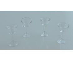 Melody Jane Dolls Houses miniatura per casa delle bambole 1:12 PUB BAR ACCESSORIO Set da 4 Vuoto Bicchieri Martini