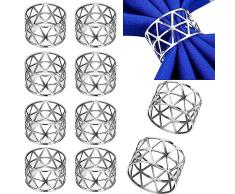 Anelli Portatovaglioli Metallo Fibbie Porta Tovaglioli Portatovaglioli Argento 10 Pezzi Per La Decorazione Della Tavola Da Pranzo, Cena Di Famiglia Della Festa Di Matrimonio Del Ringraziamento