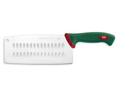 Sanelli Premana Professional Coltello Cinese, Acciaio Inossidabile, Verde/Rosso, 34.5x3x10 cm