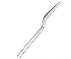 Pinza Cucina Acciaio 16-40cm, Pinze da Chef Professionale di Alta Precisione, Barbecue, Bistecca, Hamburger, Pasta, Dessert, Decorazione, Estrazione, La Sicurezza Alimentare(Curve, 20cm)