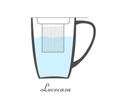 LOVECASA Tazza da tè con Infusore Acciaio Inox in Ceramica Porcellana, Filtri e Colini da tè, Filtro Infusori per tè, Set da Tè Caffè Mugs per una persona, 450ml, Giallo