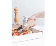 Kikkerland Guitar Pizza Cutter Taglia, Acciaio Inossidabile, Legno, 10x19x2 cm