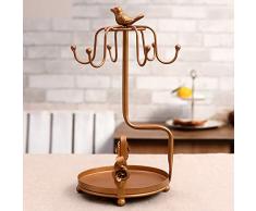 MYALQ Porta Tazza Albero, Stile Retrò Portatazze Caffe in Metallo, Portabicchieri con 6 Ganci, Porta Tazze Porta Tazzine da Caffè, Tazza da Caffè Essiccazione, per Cucina, Bar, Ufficio