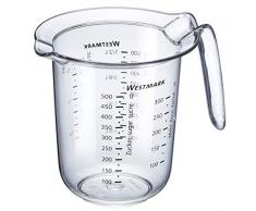Westmark Caraffa graduata, Varie unità di misura multilingue, Capacità: 0,5 l, Plastica, Trasparente, 30642270