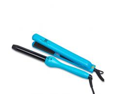 Brillance New York F451TU-EU - Set Ferro da Stiro in Ceramica e Ferro Arricciacapelli in Ceramica, Turchese