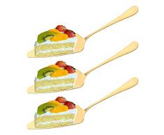 XINYIND 3 Pezzi Pala per Torta, Paletta Torta Coltello Torta Acciaio Inossidabile Torta Posate Professionale Coltello per Dolci, Lavabile in lavastoviglie, per Feste Cucina Ristorante (doro)