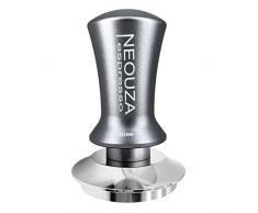 NEOUZA Manomissione Espresso 51mm Caricato a molla per accessori per macchine da caffè,Antiaderente autolivellante,Maniglia raffinata,Base piatta in acciaio inossidabile
