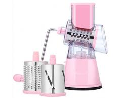 Grattugia rotativa per formaggio con ventosa per verdure rotanti per verdure, noci e noci (rosa)