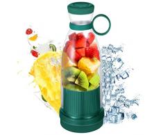 Maalr Mini Juice Blender 350ml Set di frutta elettrica portatile 1200mAh USB Frullato ricaricabile Juicatore da viaggio elettrico multifunzione Buxender tazza frullatore per viaggi a casa(verde)