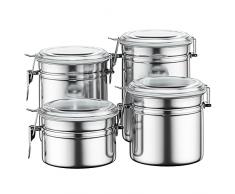 Dreamhigh Contenitore per caffè ermetico - Contenitori per alimenti in acciaio inossidabile - Barattoli di cereali da 500 ml / 800 ml / 1000 ml / 1200 ml - Confezione da 4