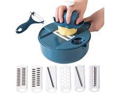 Affetta Verdure Portatile, Strumento per Affettare Verdure Multifunzione 12-IN-1, Affetta Verdure Allaglio, Affettatrice Multifunzione, Affetta Verdure per Cetriolo, Carota, Zenzero, Aglio, Uova