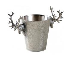 Secchiello per champagne con testa di cervo in alluminio