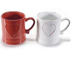 Ideapiu 4 Tazza in Ceramica Anticata con Cuore in Rilievo