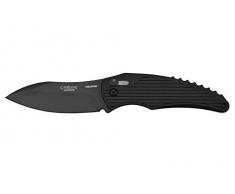 Camillus Coltello a serramanico WILDFIRE 2, lama in acciaio AUS-8 al carbonitruro di titanio lunga 8,3 cm, manico GFN, nero, 18,4 cm