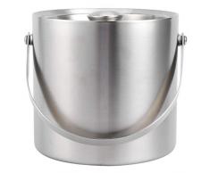 Gusiwoa 3L Secchiello per il Ghiaccio, Secchiello per il Ghiaccio Portatile a Doppia Parete per Vino e Champagne con Coperchio, Secchiello per il Ghiaccio Coibentato, Accessori per Bar, Secchiello