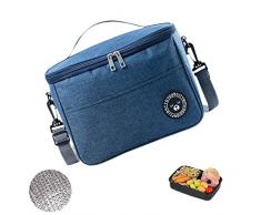 ANYUANKW Borsa Termica, Porta Pranzo Pieghevole, Borsa Frigo da Picnic per Lavoro, Scuola, Allaperto, Barbecue, Campeggio, Eventi Sportivi (Blu)