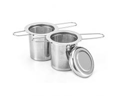 2 Pezzi Infusore Per Tisane, Filtri Da Tè Filtro Per Tè In Acciaio Inox Filtri Per Tisane Con Manico Pieghevole E Coperchio Adatto Per Tazze E Teiere Di Tutte Le Dimensioni