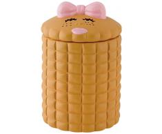 Home Biscottiera Frollina Contenitori Cucina Barattoli, Ceramica, Marrone/Rosa