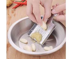 Saniswink - Grattugia per aglio in acciaio INOX, per zenzero, Wasabi taglia unica Silver