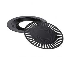 Padella per Barbecue, Piastra per Barbecue Antiaderente In Acciaio Inossidabile, Padella per Griglia Tonda Sicura Per Barbecue allAperto per Interni per Cucinare Carne/Verdura