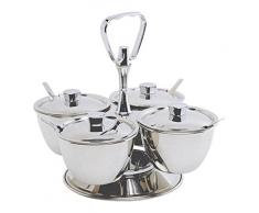 Genware-NEV 8053-4-Antipastiera girevole a 4 Vie, in acciaio INOX
