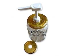 MAUQI - DOSAMIELE DISPENSER PER VASO MIELE - MADE IN ITALY - INCLUSI 2 TAPPI - SALVA GOCCIA - CERTIFICATO | (BIANCO)