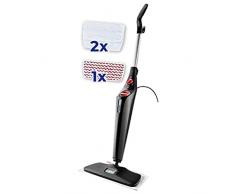 Vileda Steam Plus Xxl Con Power Pad, Scopa A Vapore Per Grandi Superfici, Senza Uso Di Detergenti, Elimina Fino Al 99.9% Di Batteri E Virus, Nero