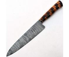 SPAA-9600 Coltello da chef in acciaio damasco, coltello da cucina realizzato a mano con guaina