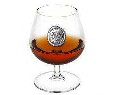 English Pewter Company Bicchiere da brandy cognac da 14,5 once con iniziale monogramma - regalo personalizzato con scelta iniziale (W) [MON223]