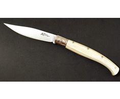 artigiano Ghiani Coltello SARDO PATTADA Artigianale Manico in Corno Collezione Tascabile da Caccia (Misura Grande)