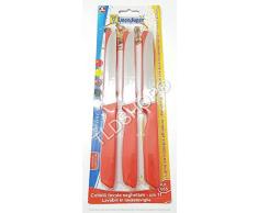 TLDSHOP® Linea Super - Inox - Set di 6 Coltelli da tavola seghettati - cm 11 (Rosso, 6