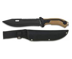 Coltello Coyote, con lama da 19,5 cm, per la caccia, la pesca, il campeggio, le attività all’aperto, di sopravvivenza e il bushcraft, Albainox 32113 + portabottiglie in omaggio