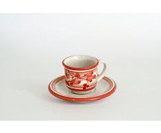 Tazzina da caffè con piattino in ceramica di Caltagirone