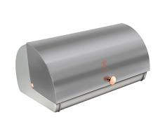 Berlinger Haus Moonlight - Vassoio da tavolo per riporre il pane, coperchio scorrevole, contenitore per riporre pane e pasticceria, in acciaio inox, design moderno, in acciaio INOX, colore: grigio