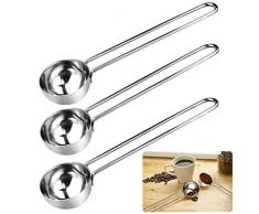 OTTYMO 3 Pz Misurini per Caffè in Acciaio Inossidabile Misurino Dosatore per Caffè 25ml Cucchiaino Dosatore Misurino da Caffè e Pressino per Tè, Caffè, Cappuccino, Cacao, Espresso, Farina