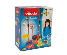 Grandi Giochi- Set Pulizia Vileda for Kids, LOriginale Versione Giocattolo con Scopa, Paletta, Battipanni, Secchio e Mocio, IAM01100