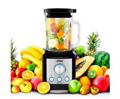 Ufesa BS4950B Opal Black Frullatore da tavolo, Potenza1800 W (Potenza Max fino a 2100 W) , Controllo elettronico, Smoothie, Trita ghiaccio e Turbo, 6 lame in titanio. BPA Free
