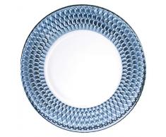 Villeroy & Boch 11-7309-0804 Boston col. Sottopiatto Blue, Piatto Piano dal Design Elegante in filigrana con tocchi di Blu, Cristallo, Vetro