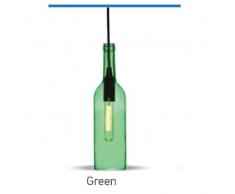 Lampadario decorativo 1MT E14 Bottle Shape Ф72mm Vetro-Verde